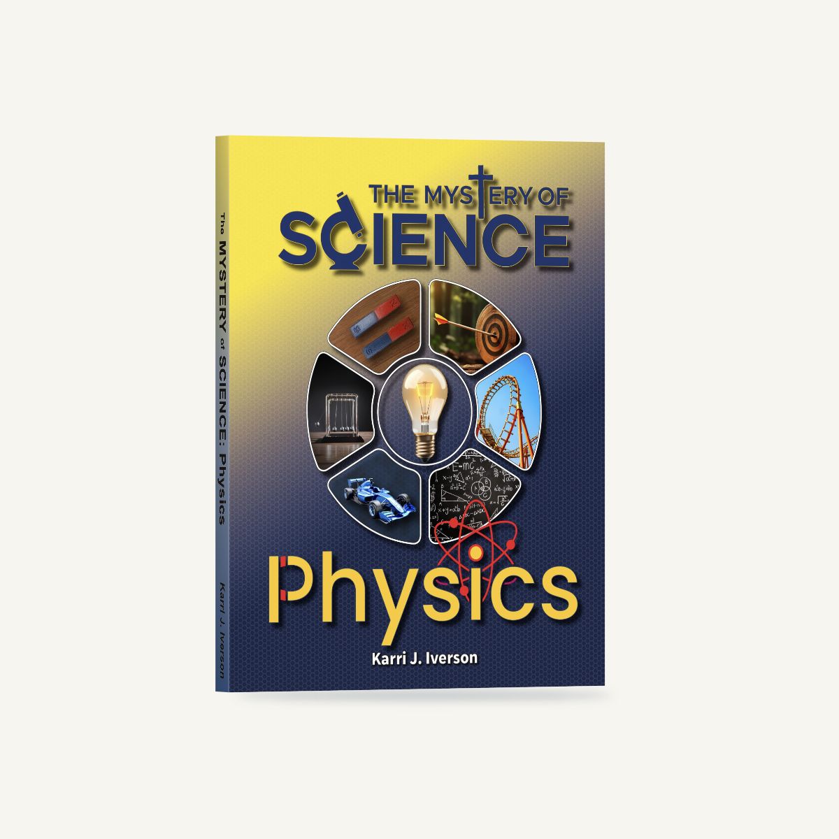 The Mystery of Science Physics Student Reader, standing at an angle with its spine visible