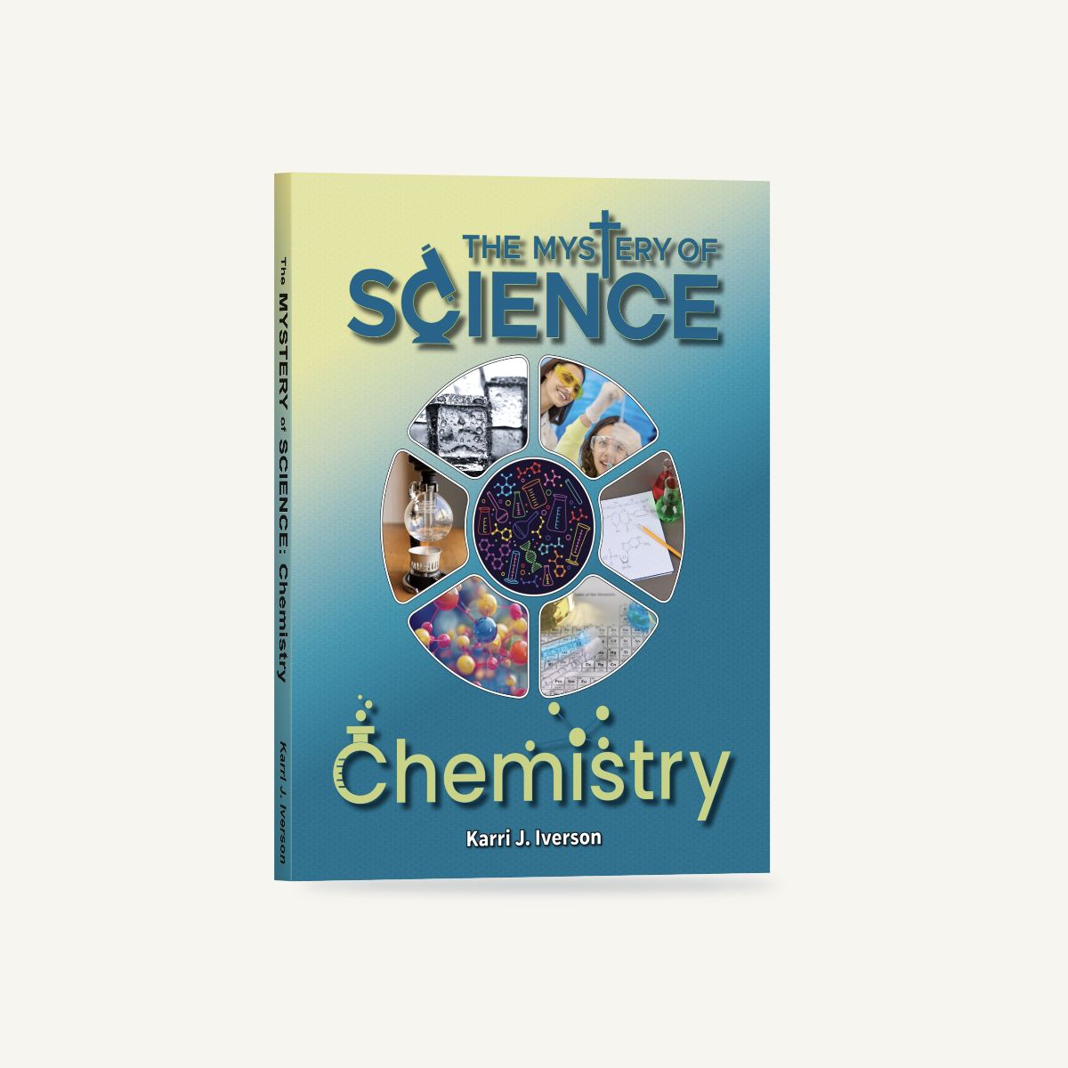 The Mystery of Science Chemistry Student Reader, standing at an angle with its spine visible