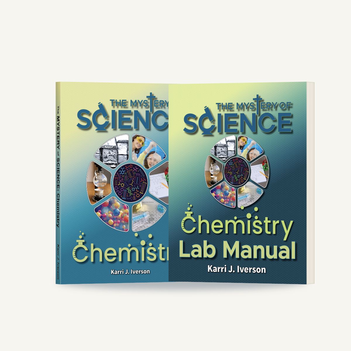 The Mystery of Science Chemistry Set with the Student Reader and matching Printed Lab Manual shown together